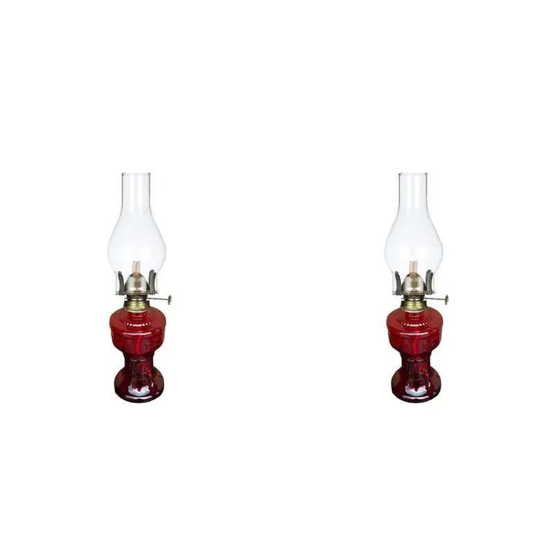 【noEl】2x-lampe-a-huile-rustique-vintage-en-verre-lampe-a-charbon-lampes-a-huile-pour-usage-interieur-decoration-d'interieur-eclairage-lanterne-a-huile-rouge