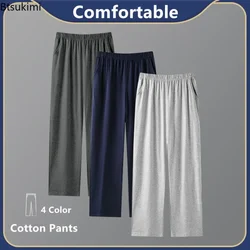 New 2026 Men's Cotton Pajama Pants Thin Homewear Sleep Bottoms Soft Comfort Sleepwear Male Loose Lounge Nightwear Long Trousers