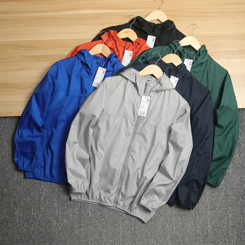 

Анти-УФ повседневная свободная мужская одежда с капюшоном для защиты от солнца Jaet тонкая верхняя одежда однотонная весна-лето молодежная мода Long Sve