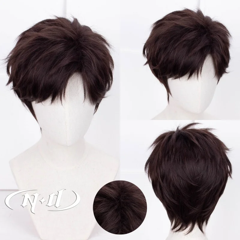 ND Cosplay Wigs Light and Night Evan Cosplay Black Hair Wigs for Christmas Costume Theme Party Comic Con Coser Synthetic