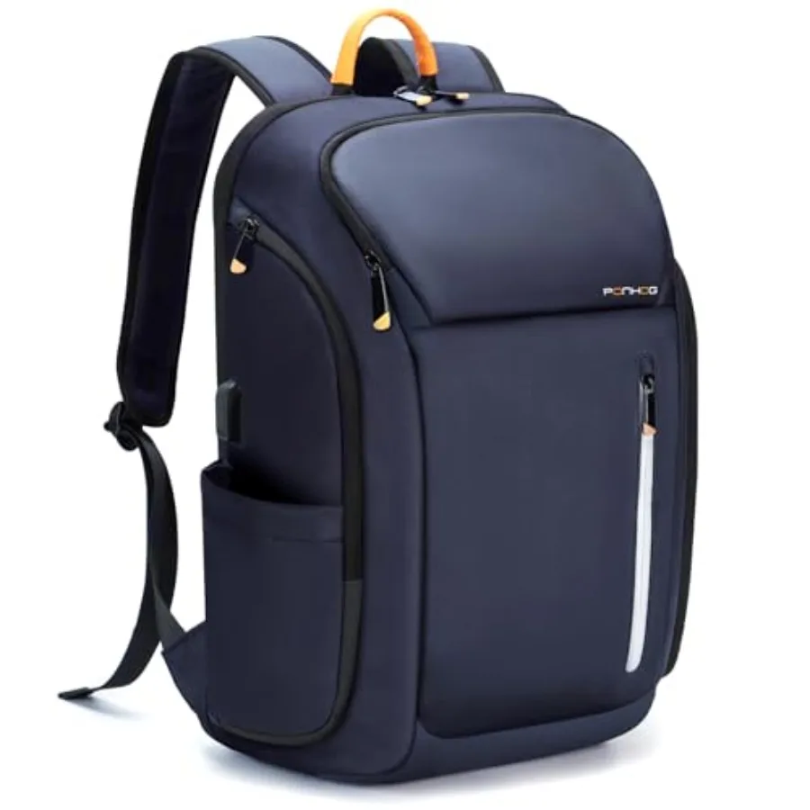 

Busess Backpack for Men, Tech Waterproof Smart Laptop Backpacks with USB Charging Port, Flight Approved Anti-Theft Large Work C
