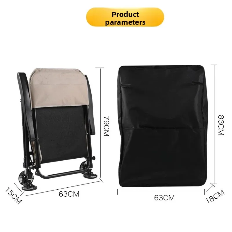New Style Foldable Reclining Fishing Stool, Portable Multi-function All Terrain Angling Chair with Backrest