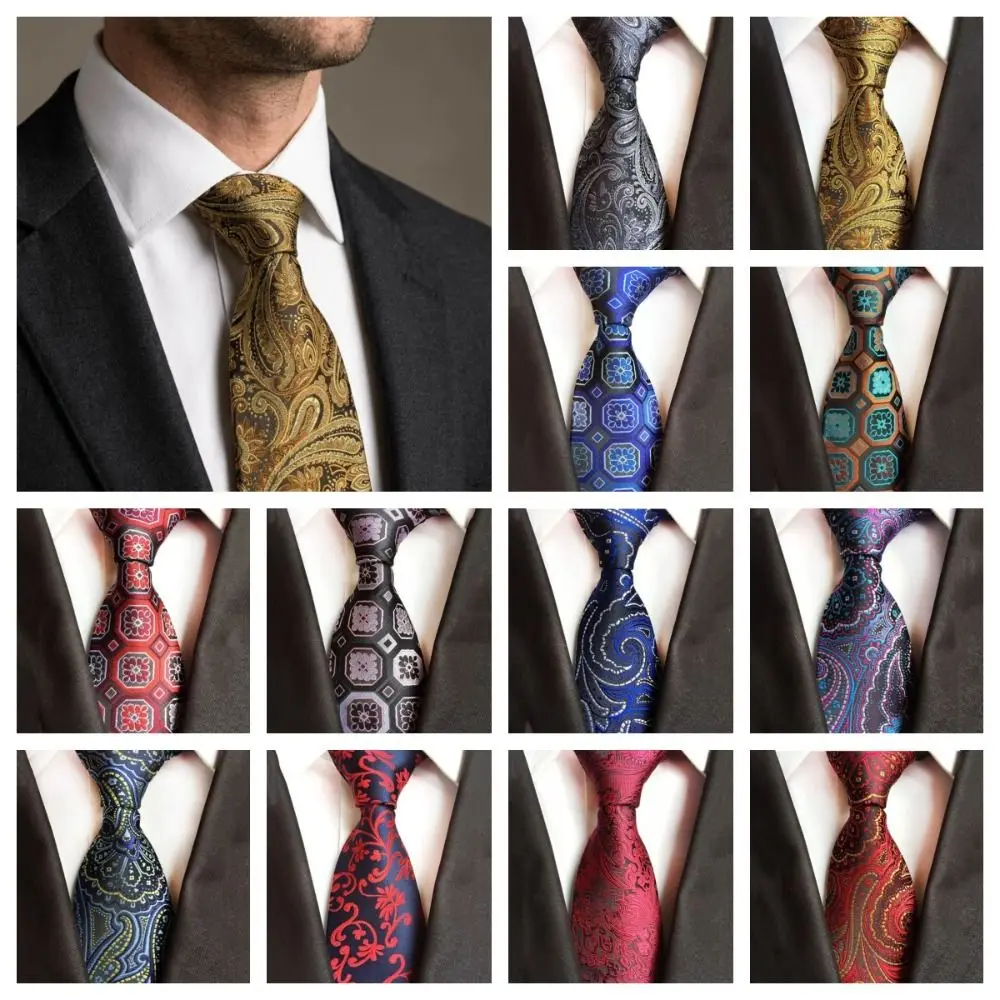 

Luxury Paisley Floral Neck Ties Accessories Collar Business Formal Tie Woven Jacquard Wedding Necktie Gentleman Office