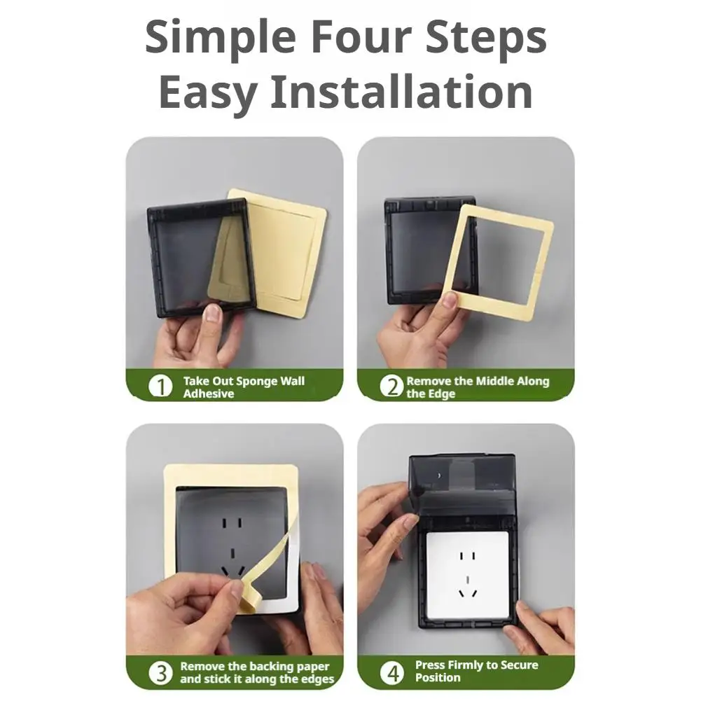 86 Type Switch Protective Cover Power Outlet Supplies Waterproof Electric Plug Cover Home Self-Adhesive Power Outlet Protector view 6