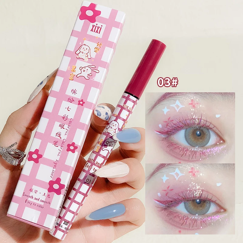 液体アイライナーペン速乾性長期的な白紫黒茶色ピンク色非汚れ防水アイライナーペンシルアイメイク