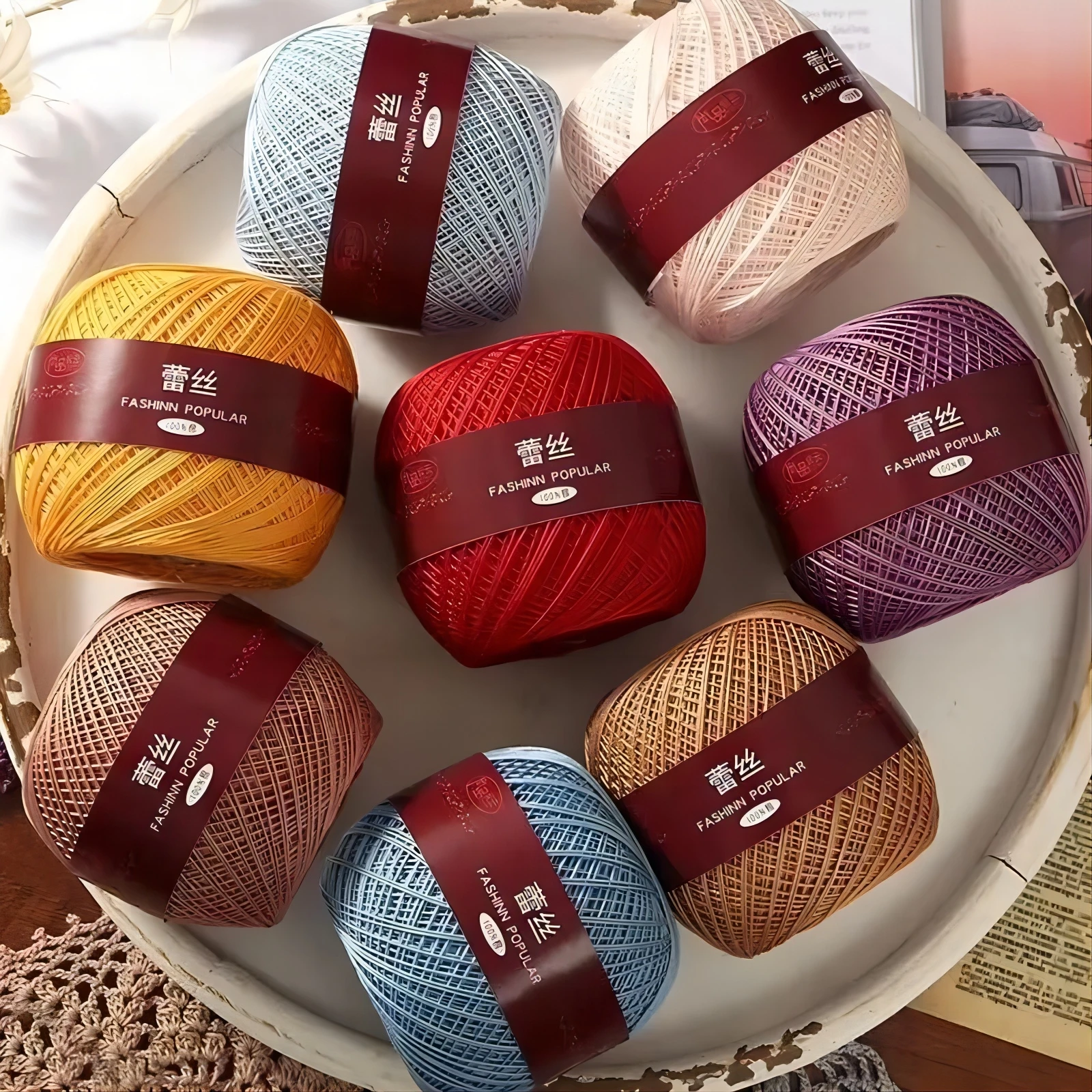 50g/bola tamaño 6 hilo de encaje DIY Crochet para tejer a mano hilo fino punto bordado costura suministros de costura