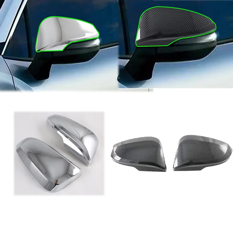 For Toyota INNOVA 2023 2024 ABS Carbon Fiber Car Rear view Side Mirror Cover Wind Cap Exterior Door Rear View Case Trim Sticker