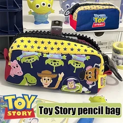 Disney Toy Story Alien Pencil Bag Cartoon Anime Large Zip Stationery Bags Student Large Capacity Canvas Pen Case Storage Pouch