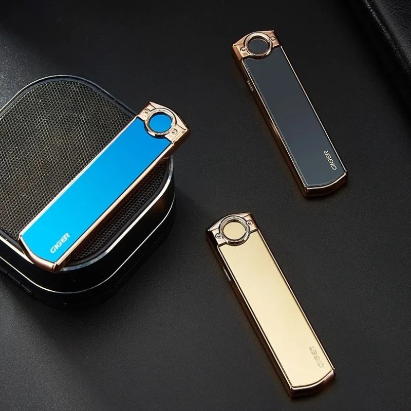 Portable Tungsten Wire Lighter Ultra-thin Windproof Silent Electronic Lighter USB Rechargeable Flameless Lighter Exquisite Gift