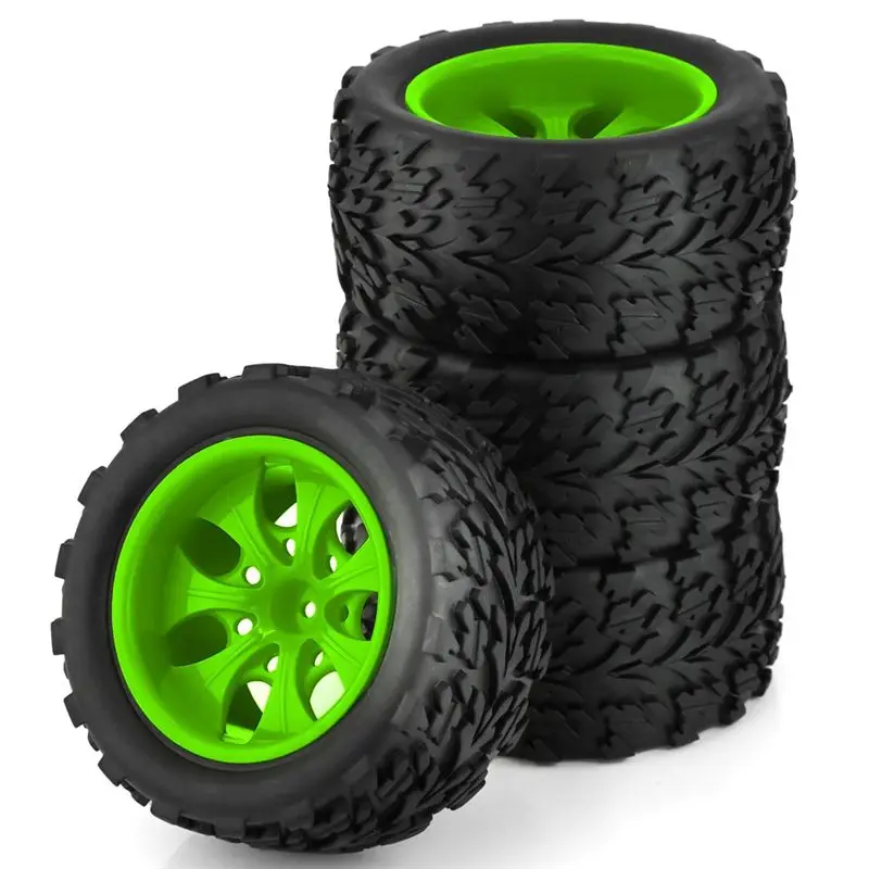 

A00E-4Pcs 118MM 1/10 RC Monster Truck Buggy Tire Tyre Wheel Foam Inserts 12Mm Hex For Traxxas Arrma Redcat HSP Tamiya
