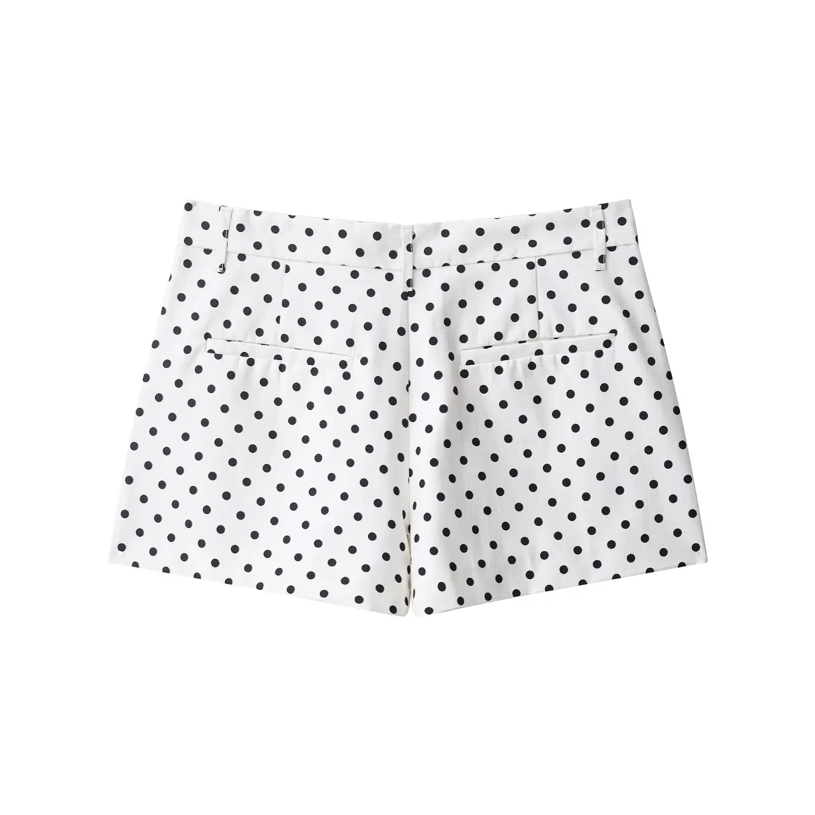 Damen-Set mit Polka Dots, 2-teilig, lässig, Stehkragen, langärmliges Crop-Top und Shorts mit hoher Taille, Outfit, Frühlingsmode, Streetwear – Detail 14