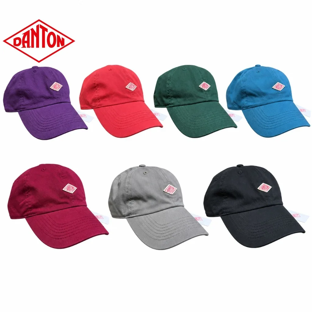 DANTON Vintage Washed Cotton Baseball Cap Unisex Embroidered Logo Adjustable Dad Hat Casual Streetwear Outdoor Travel Sun Hat