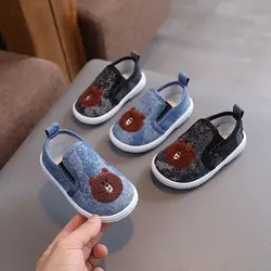 Spring Kids Canvas Shoe Boys Girls Blue Black Denim Child Board Shoe Slip on Soft Sole Toddler Casual Shoes Infant Flat Sneakers