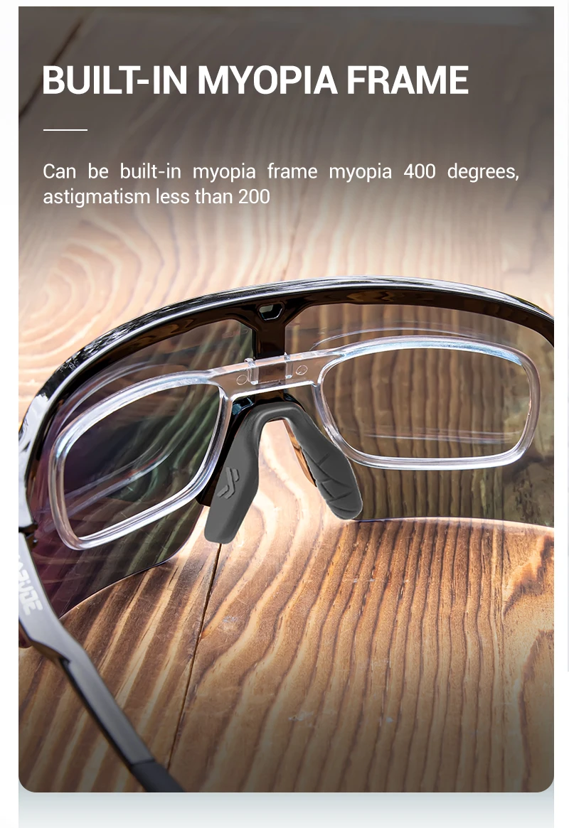 Kapvoe Sonnenbrille für Herren, Fahrradbrille, Fahren, Fahrradbrille, Radfahren, Damen, Straße, Mountainbike, Outdoor, Sportbrille, UV400 – Detail 9