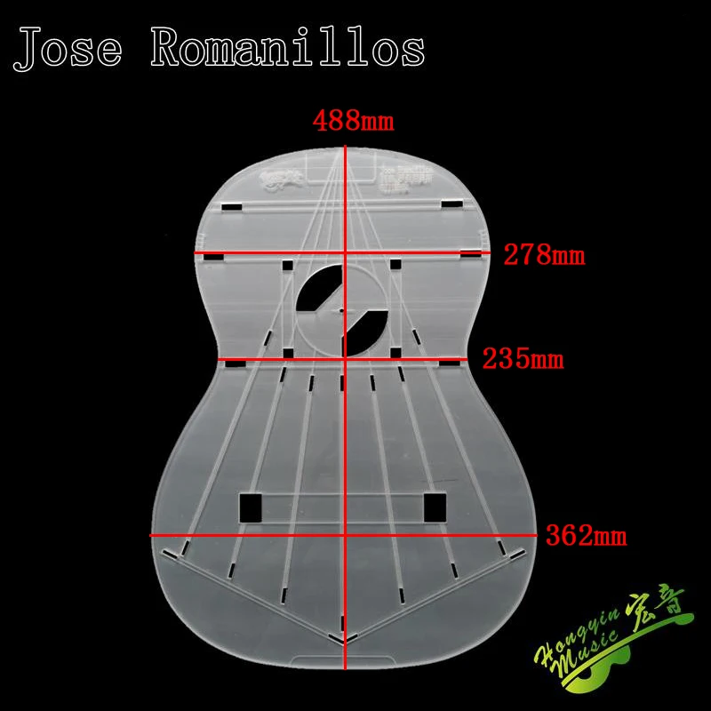 Famous Guitar Transparent Acrylic Template Guitar Making Molds Appearance Sound Hole Sound Beam Location Map