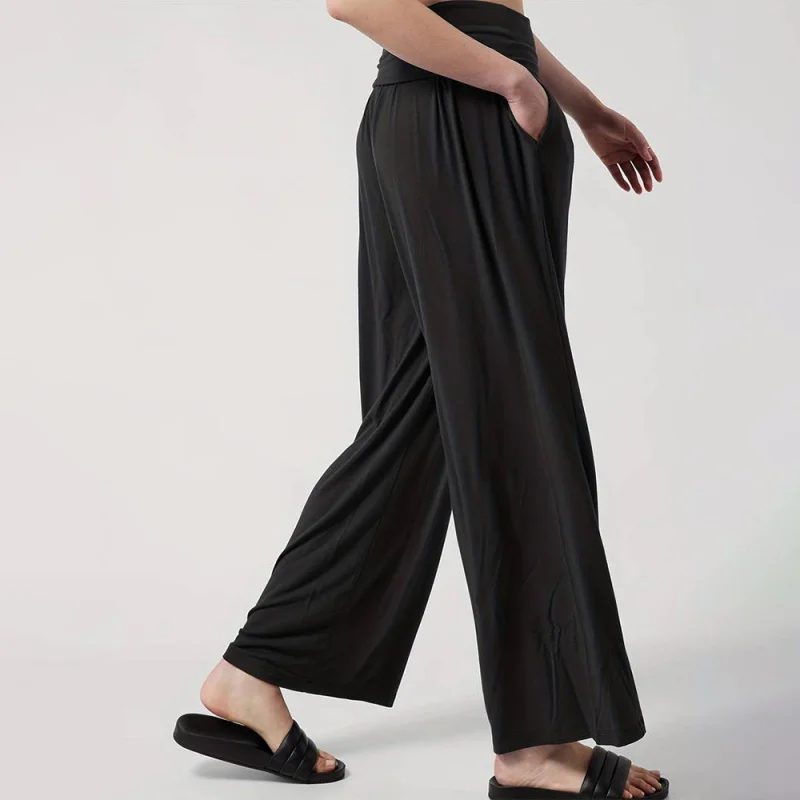 Women's Hot Sale Simple Wide-Leg Casual Pants Autumn Winter Elastic Waist Design Sense Waist-Cinching Long Pants