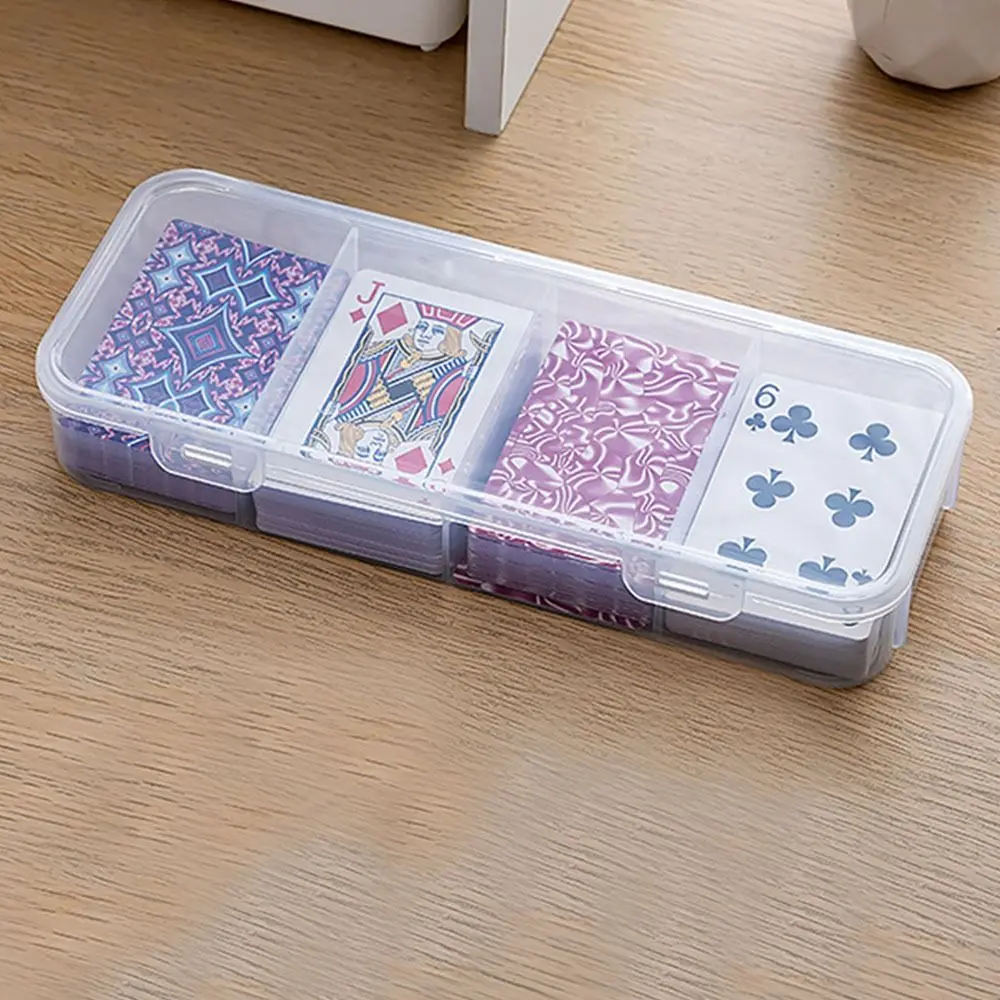 Compartmentalized Card Organizer Box Clear Durable Game Cards Storage Box Large Capacity Plastic Photo Card Organizer