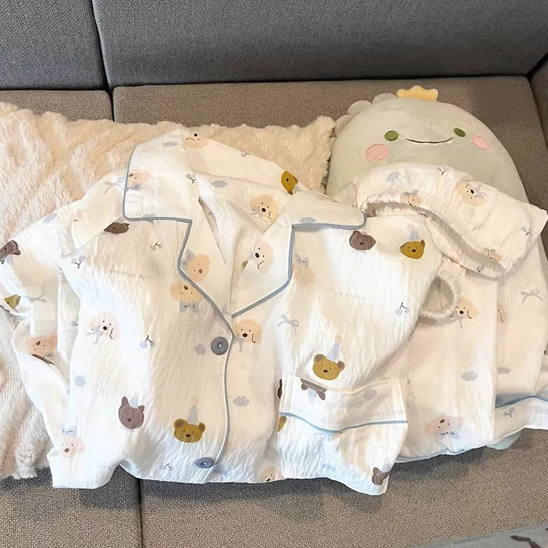 

Soft and Comfortable Family Casual Wear with Dog and Cat Prints Pajamas, Pajamas Casual Pajamas Set Short Sleeves and Shorts Set