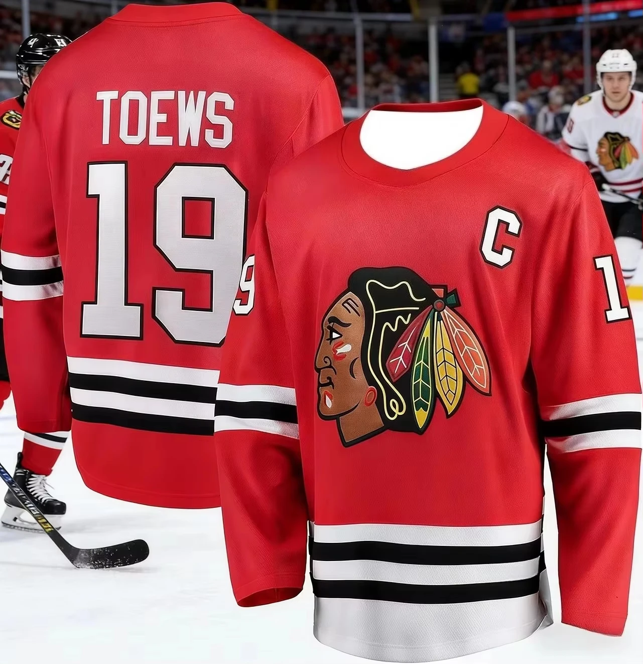 2026 Ice Hockey Training Suit 19 Red White Black Indian Head Logo 3D Print Parent-Child Matching Set