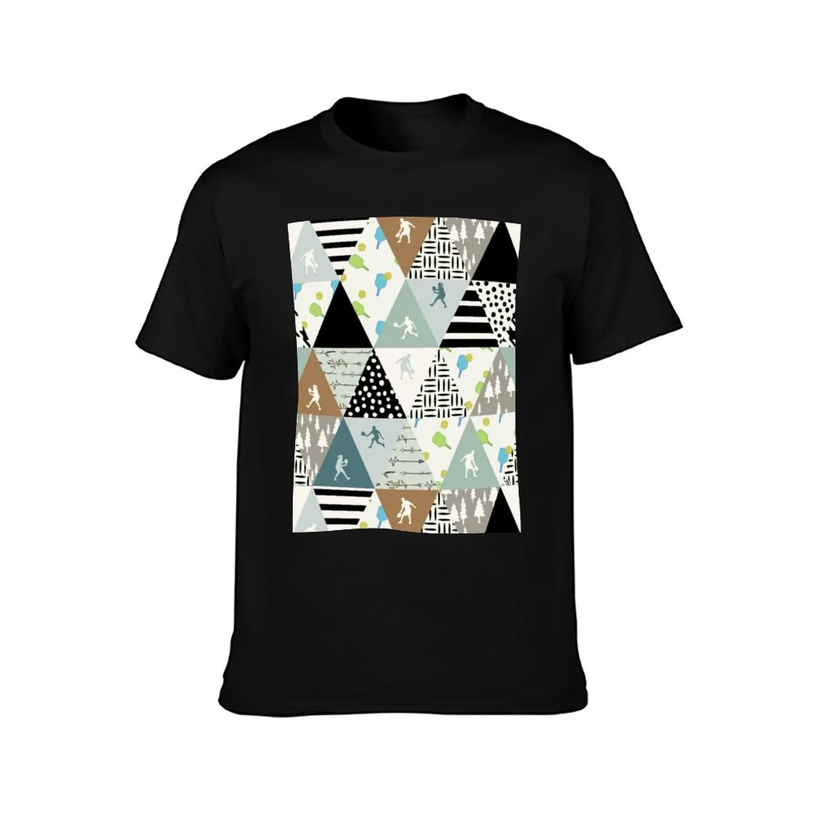 Triangles Pattern Pickleball T-Shirt Lightweight Gym Training T-Shirt