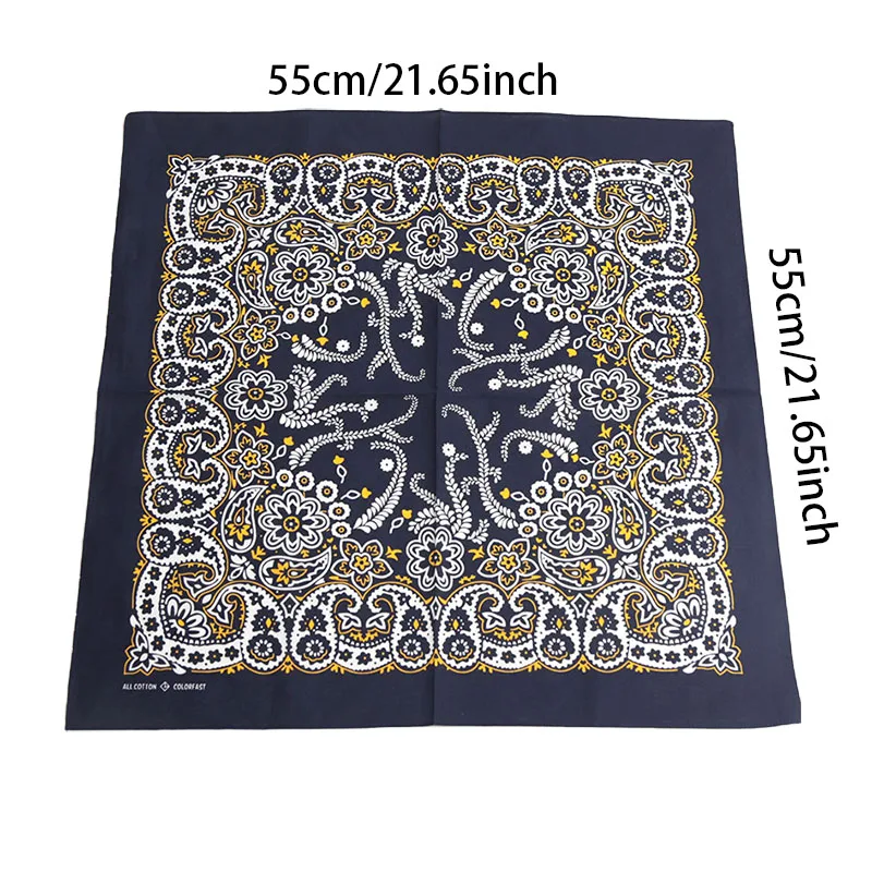 55cm*55cm Fashion Cotton Hip Hop Head Scarf Paisley Square Scarves Headwear Bandanna Hair Band Neck Wrist Wrap Band Accessories image 5