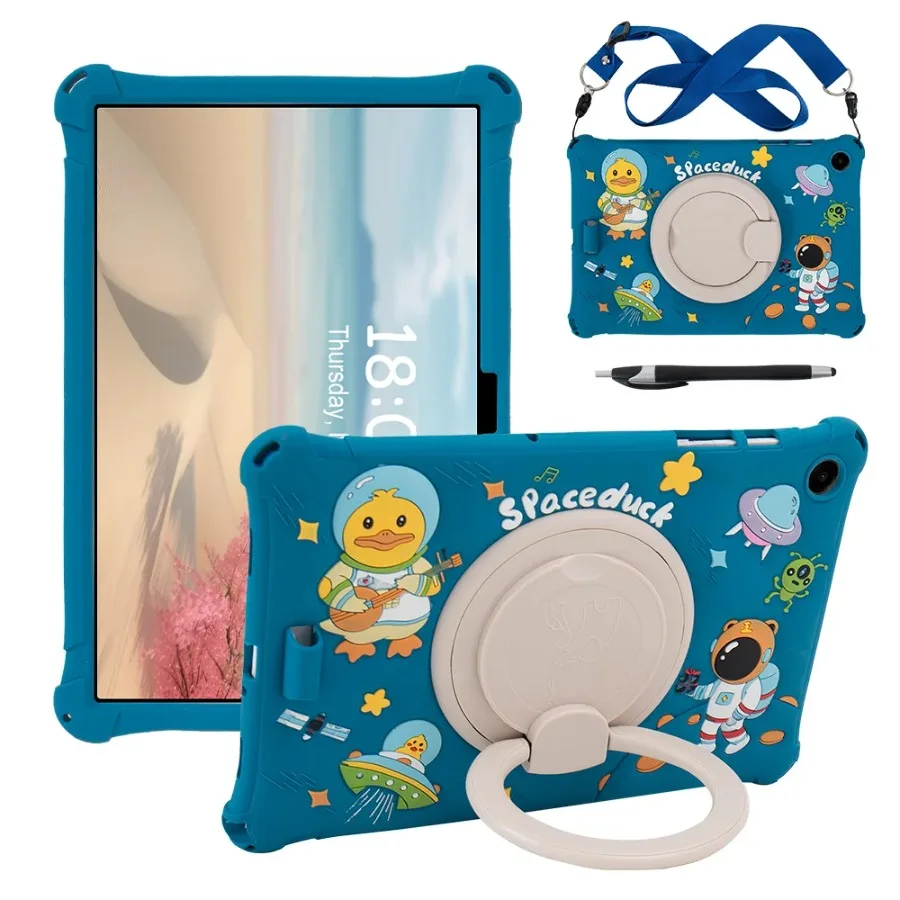 

Детский чехол для Lenovo Xiaoxin Pad 2024, Tab M11 K11 TB330FU TB331FC, вращающаяся крышка-подставка, мягкая силиконовая ручка, плечевой ремень # Р