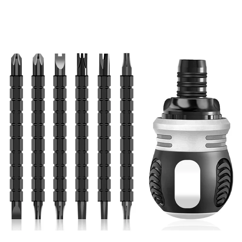 

Telescopic Bit Mini Screwdriver Ratchet Dual-Purpose Screwdriver Portable Repair Hand Tool 12 In 1 Cross Multi-Function