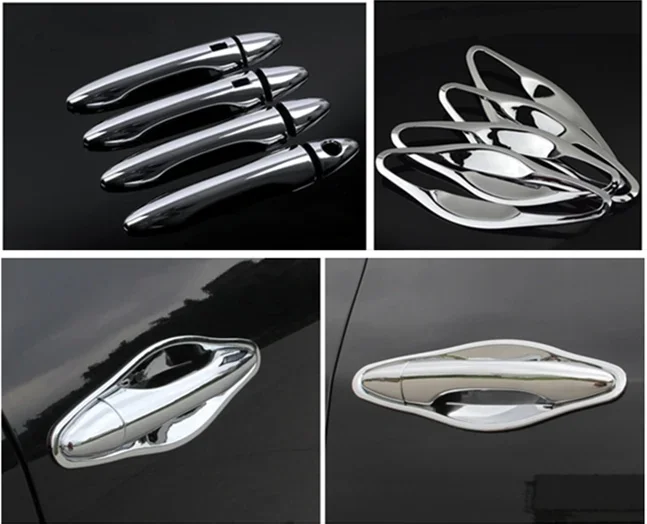 FUNDUOO for Hyundai IX35 Tucson 2009 -2014 New Chrome Door Handle Cover Bowl Trim Smart Entry Buttons Styling Accessories