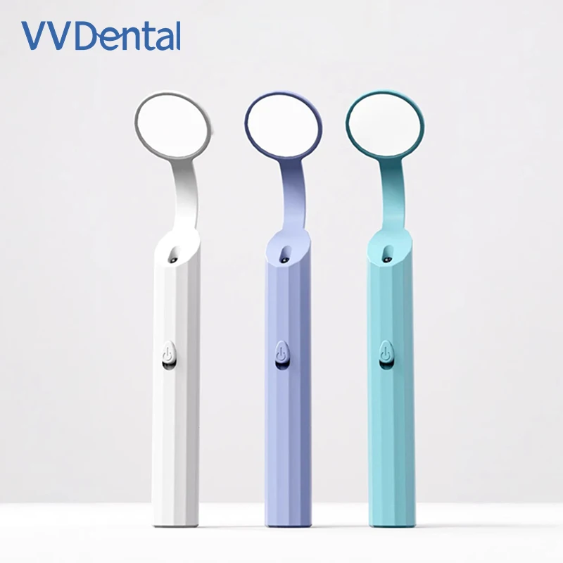 

Зеркало стоматологическое VVDental с LED-подсветкой и противоскользящей ручкой для внутриротового осмотра зубов, инструмент для стоматологии