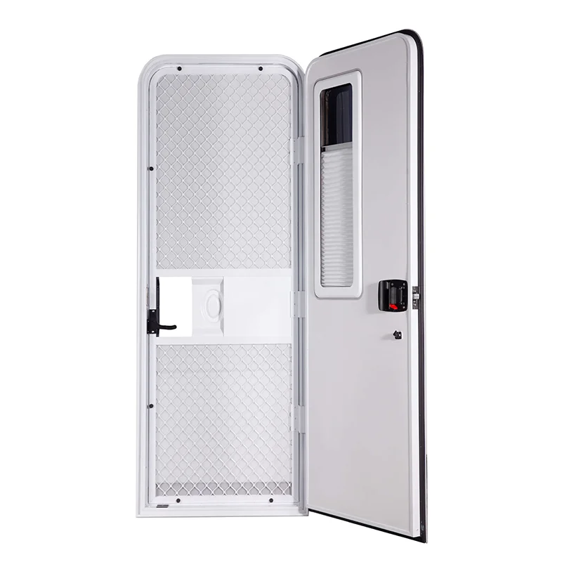 Wholesale Price MG19RD 620*1600mm RV Caravan Trailer Camper Trailer Entrance Door With Sun Shade and Inner Screen Door Custom