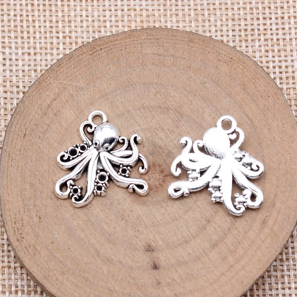 Components Octopus Charms Supplies For Jewelry 21x21mm 10pcs