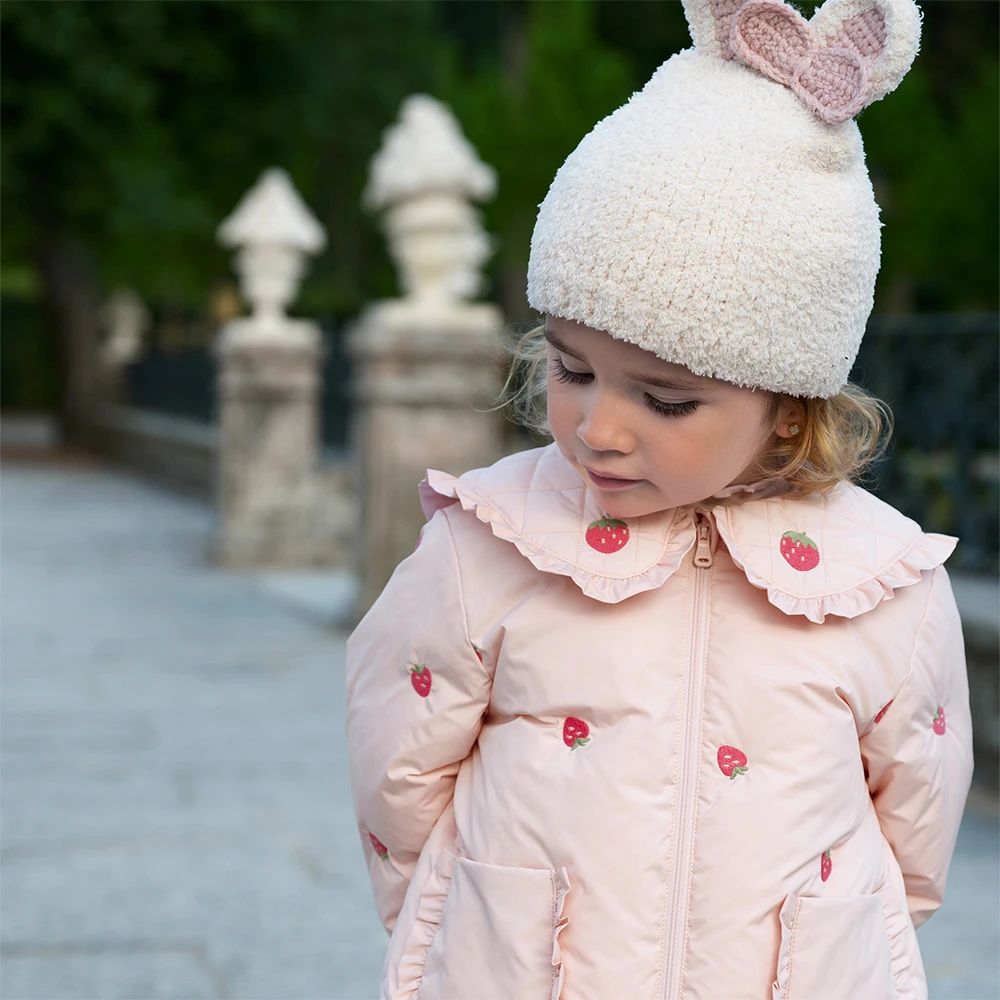 Dave Bella Girls Down Jacket Autumn Winter Baby Velvet Hoodie Children Thicken Overcoat Gentle Windproof Kids Clothing DB4253625