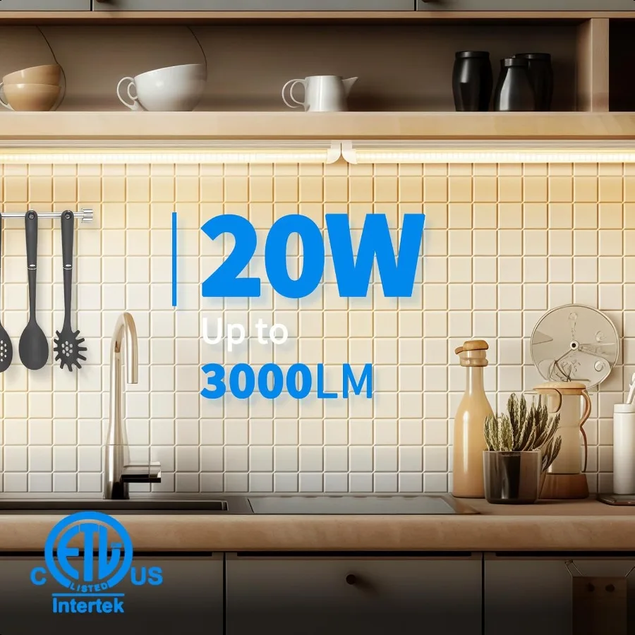 CNSUNWAY LED Shop Light 2FT 20W 3000LM 3000K Warm White T8 LED Tube Lights Ceiling and Utility Shop Lights Linkable Light Fixtu