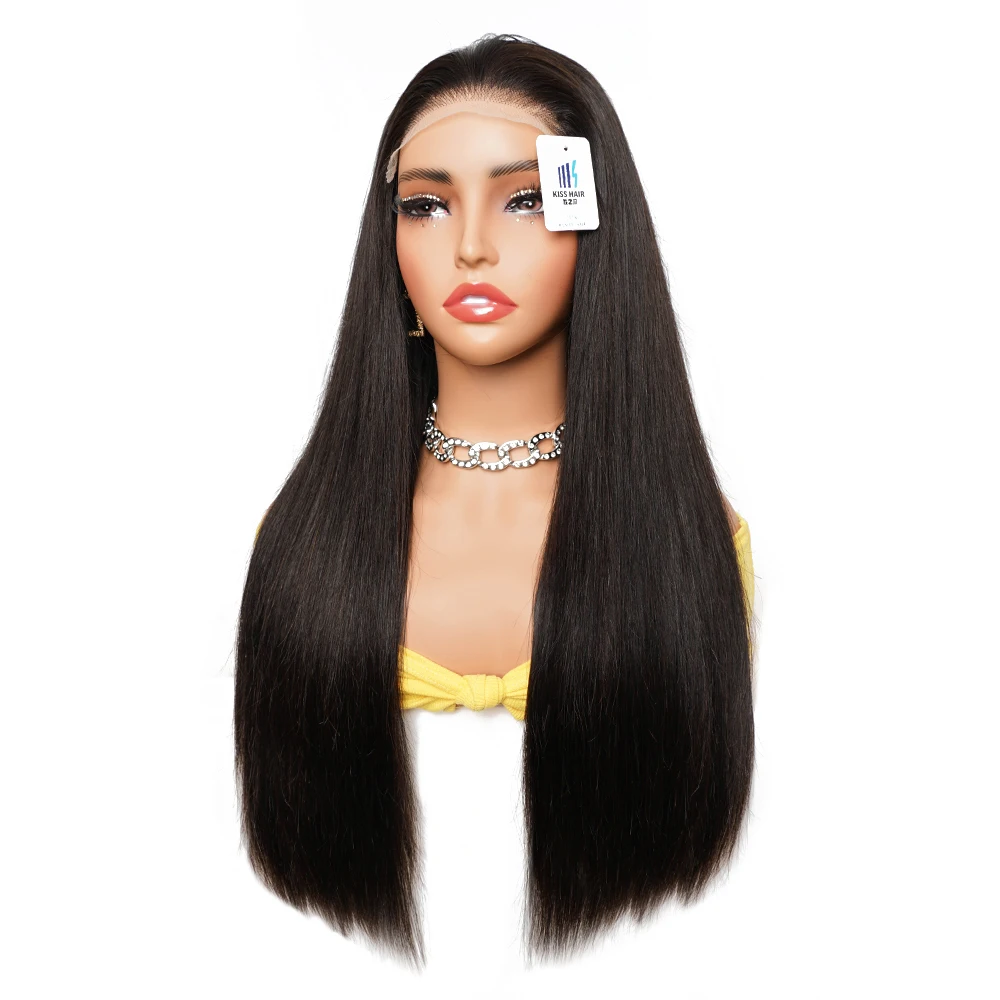 300% Super Double Drawn Human Hair Wigs 5*5 Lace Front Wig Raw Vietnamese Hair High Quality Bone Straight Thick Glueless Wigs