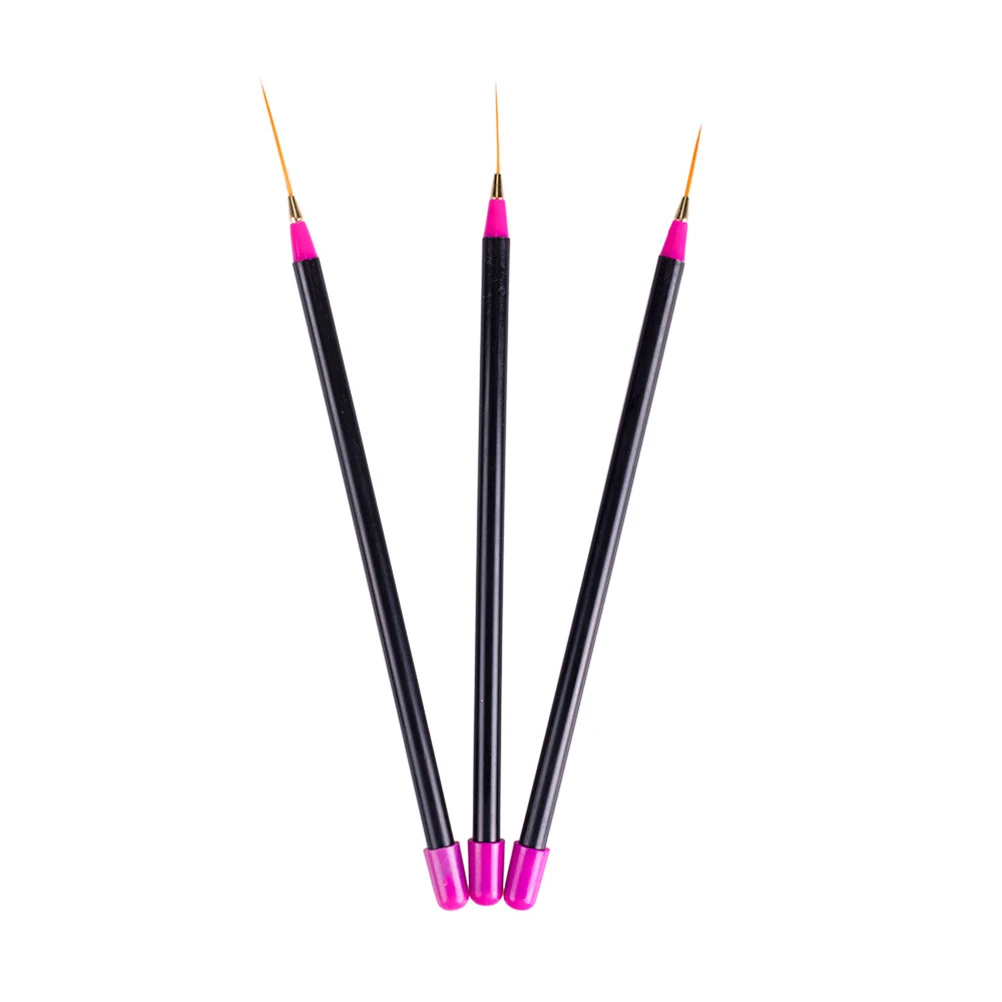 3pcs Nail Nail Art Design Set Design Set Durable Lightweight Professional Amateur Dotting Painting Pen Tools Manicure Brushes