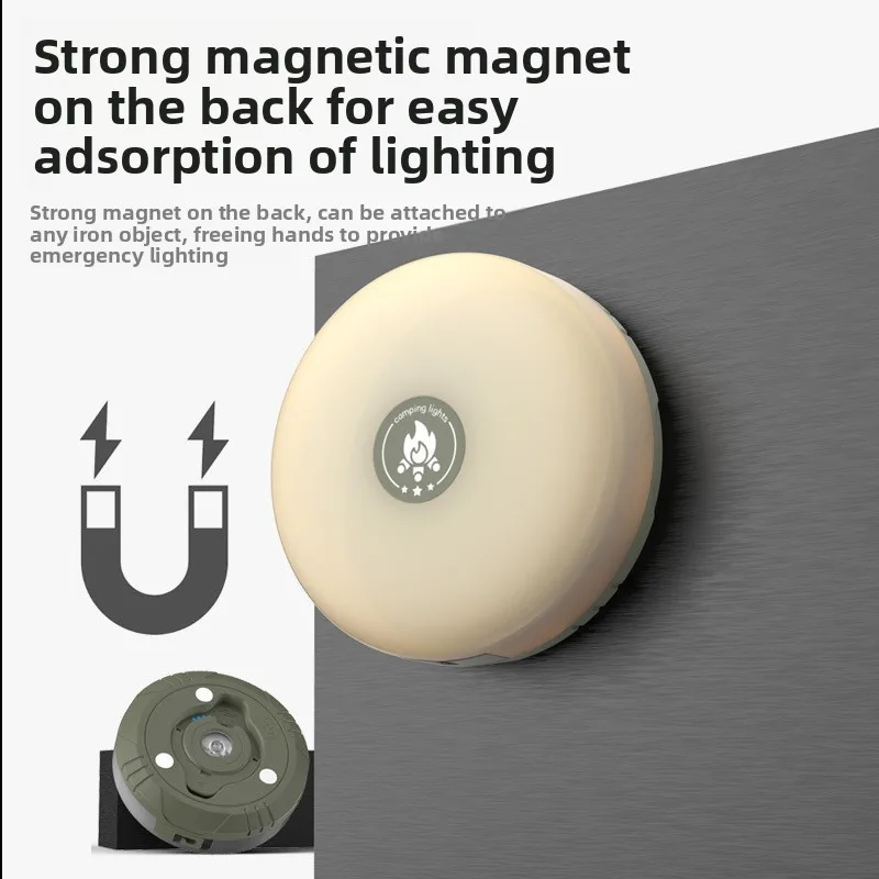 

New Style Atmosphere LED Camping USB Rechargeable Outdoor Tent Seven-color String Light with Tape Measure Storage Camping Light