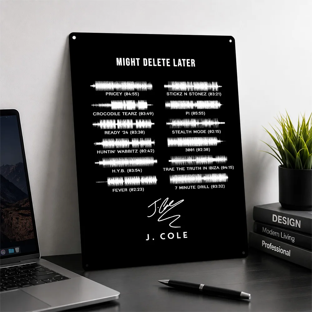 J Cole Poster Musical Wall Art Customized Retro Metal Sign for Studio Bedroom Home Decor Music Fan Gift Room Decoration Plaque