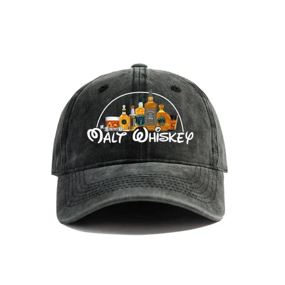 New Malt Whiskey Cap Distressed Hats Cap Men Retro Outdoor Summer Adjustable Funny Alcohol Drunk Baseball Caps Hat Versatile