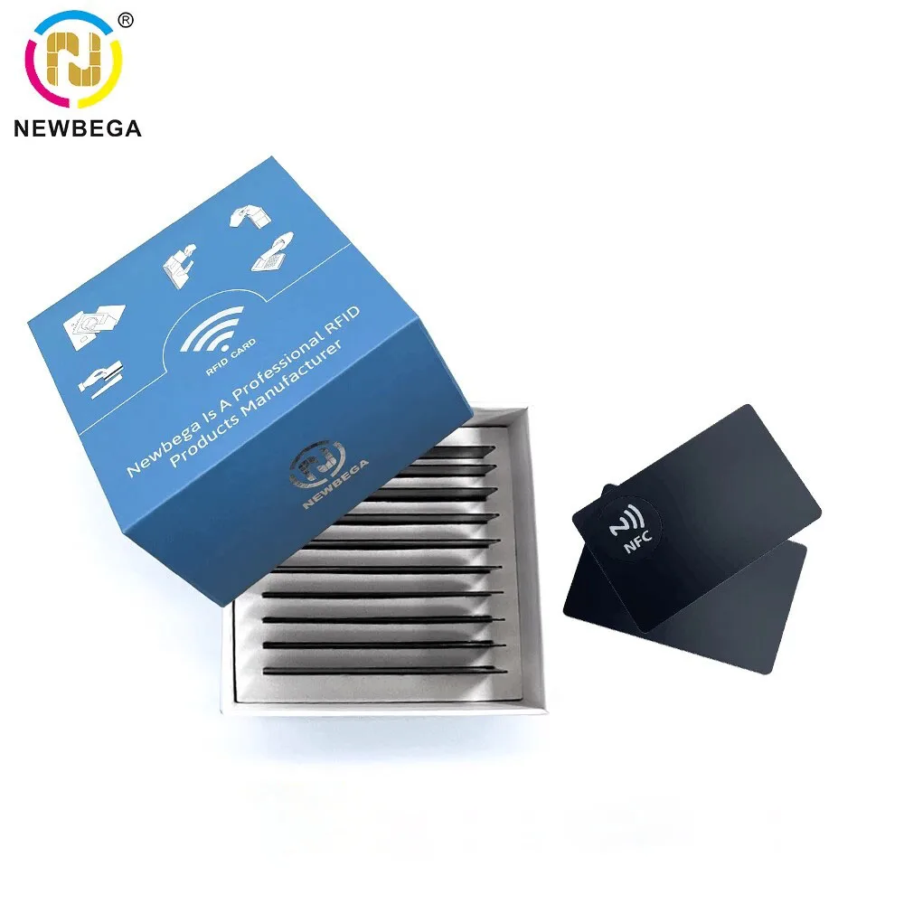 NFC Metal Cards Ntag215/216, Contact SLE4442 Chip,Smart Business Social Digital Card,13.56MHZ,10pcs With Gift Box