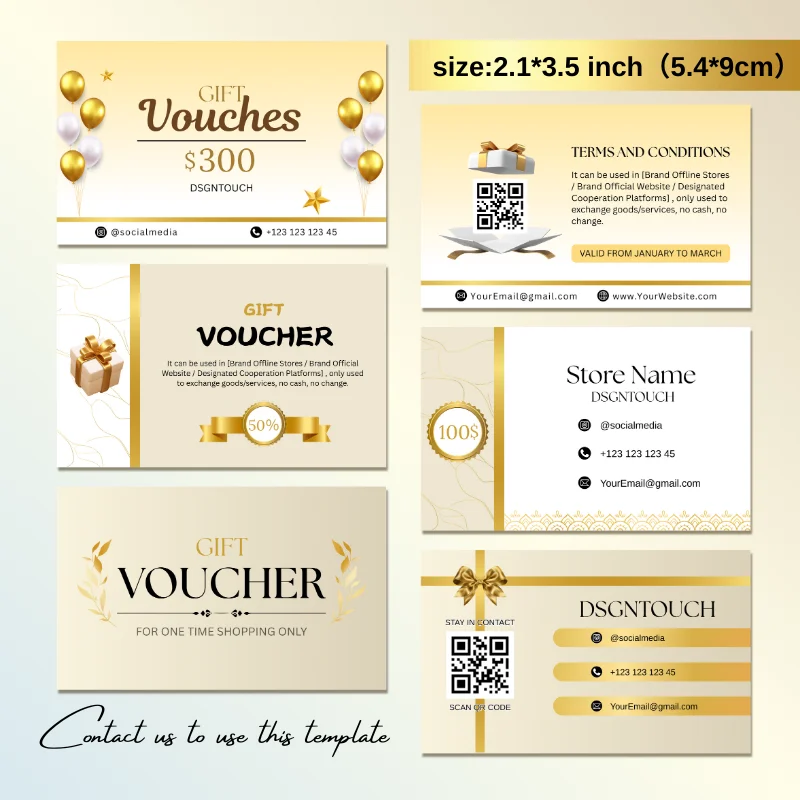DSGNTOUCH High Quality Custom Business Gift Certificate Gold Foil Design 300gsm Matte Lamination for Events Wedding Party