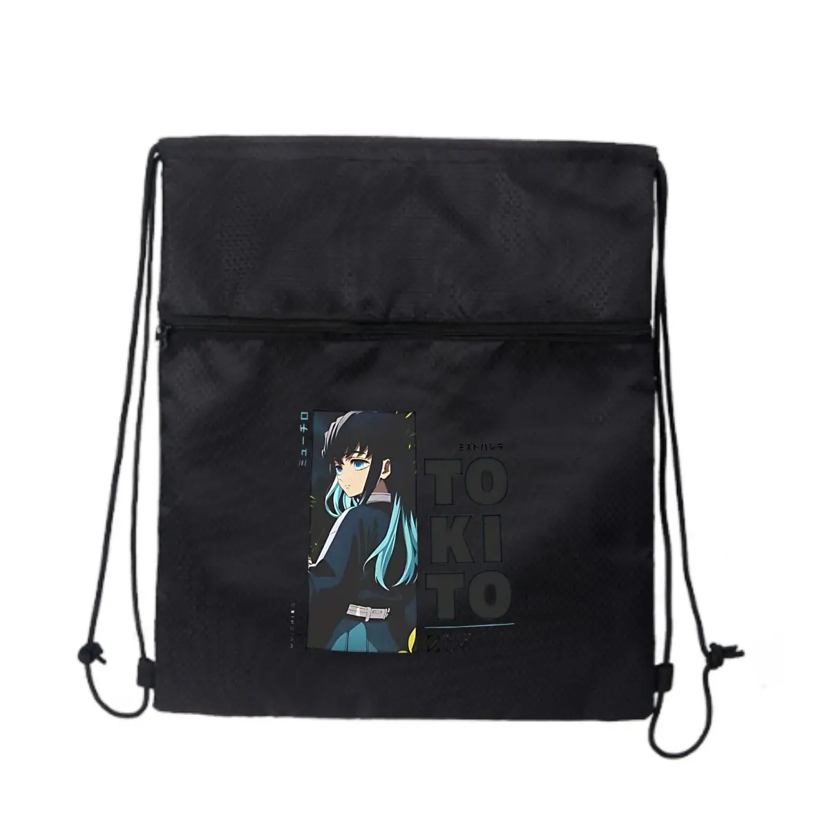 

Tokito Muichiro — Kimetsu No Yaiba Черная повседневная сумка на шнурке, вмещает кошелек для телефона и многое другое