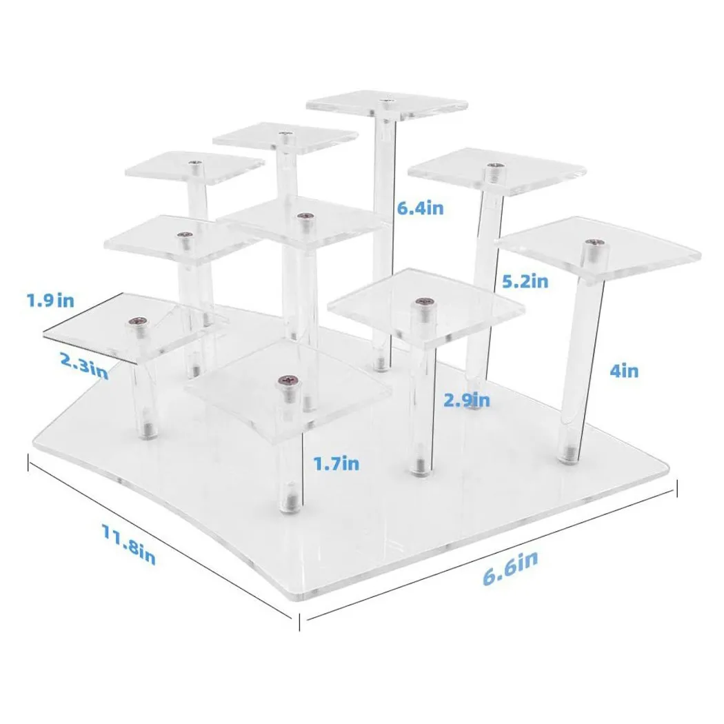 8/10 Seats Acrylic Figure Display Stand Jewelry Cake Perfume Storage Rack Birthday Party Cupcake Rack