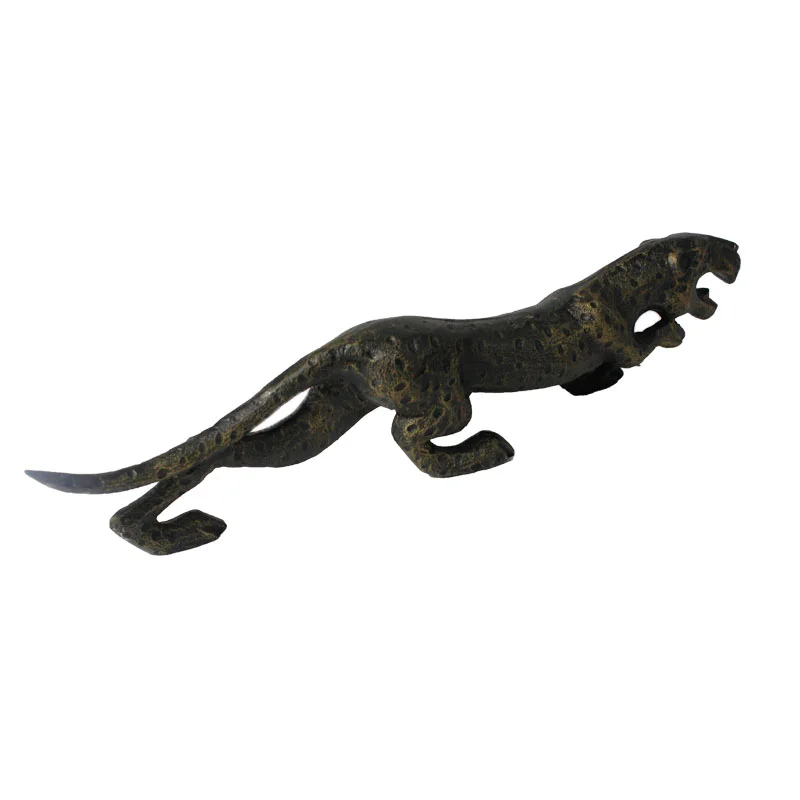 Beer bottle opener cast iron metal arts crafts Leopard stand type animal Sculpture articles for bar,coffee shop ,home decor Cool