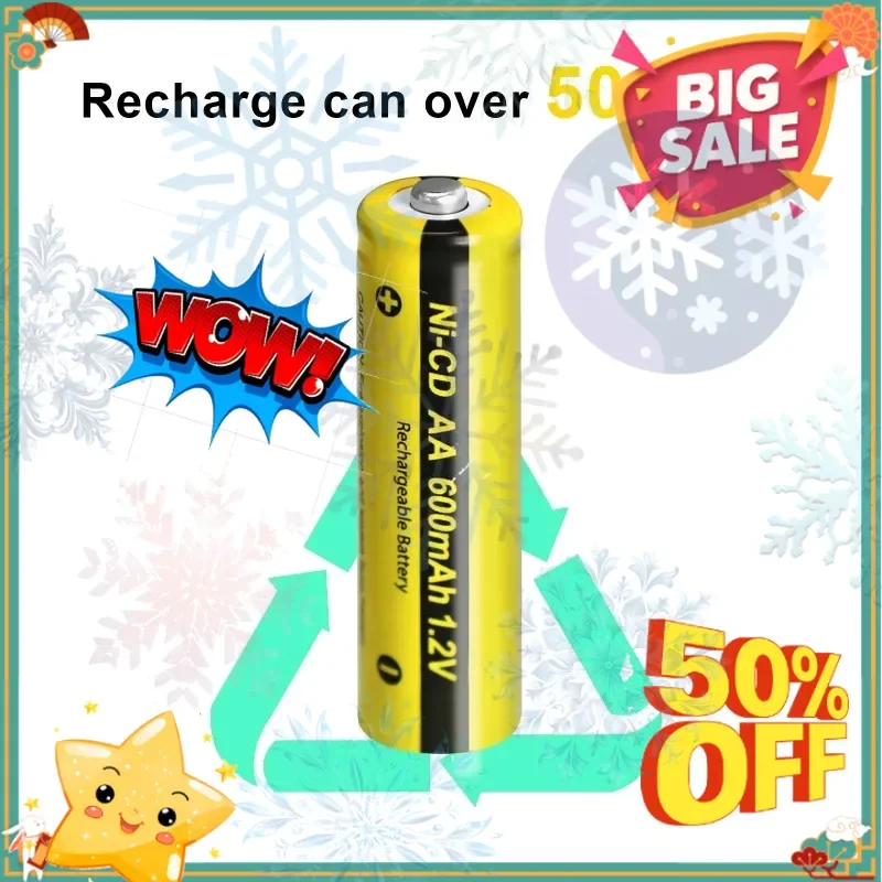 SWZY 1.2V AA Rechargeable Battery 2A Size NICD 600mAh for Outdoor Lawn Solar Light Gutter Garden Fence Wall Led Solar Lamp