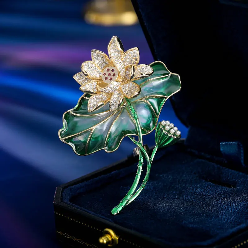 国民トレンドのレトロなスタイルの服、漢服のアクセサリー、シルクスカーフ、高級蓮の葉と蓮の花2025新しい