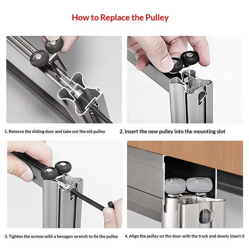 Titanium alloy sliding door rollers, sliding glass door upper rollers, light-duty sliding door upper rollers, wardrobe bathroom