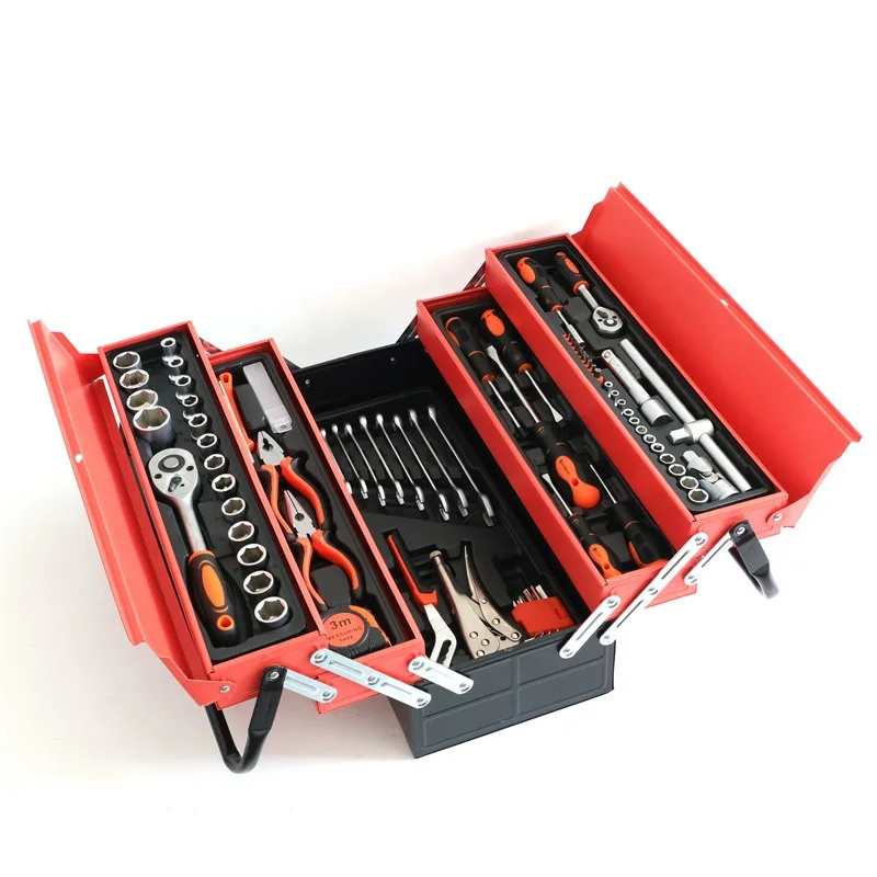 @85PCS OEM Hardware Tool Hand Tools Ratchet Socket Steel Wrench Spanner Set Mechanic Screwdriver Tool Set Toolbox