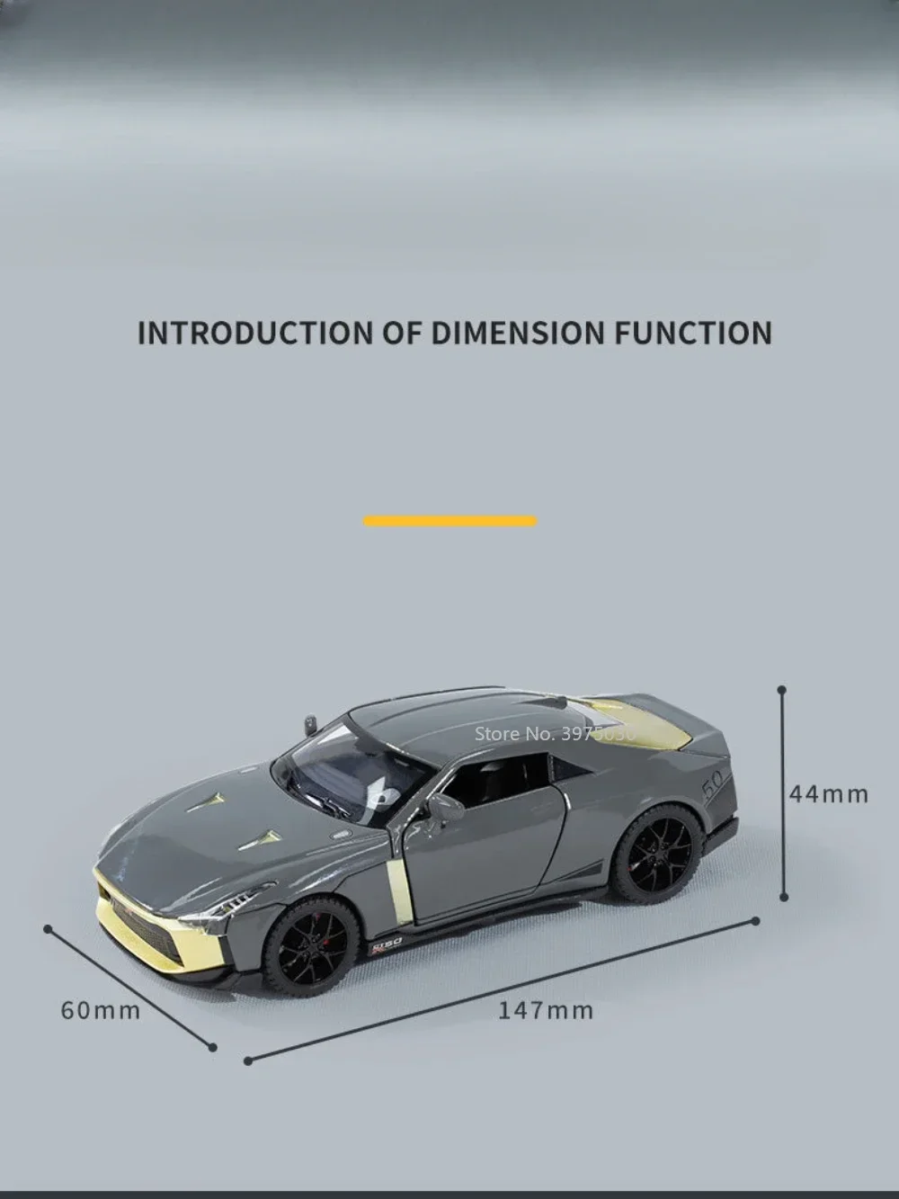 1:32 Nissan GTR50 Sportwagenmodelle Legierung Druckguss Spielzeugfahrzeuge Türen geöffnet Zurückziehen Sound Licht Sammlung Geschenk für Kinder