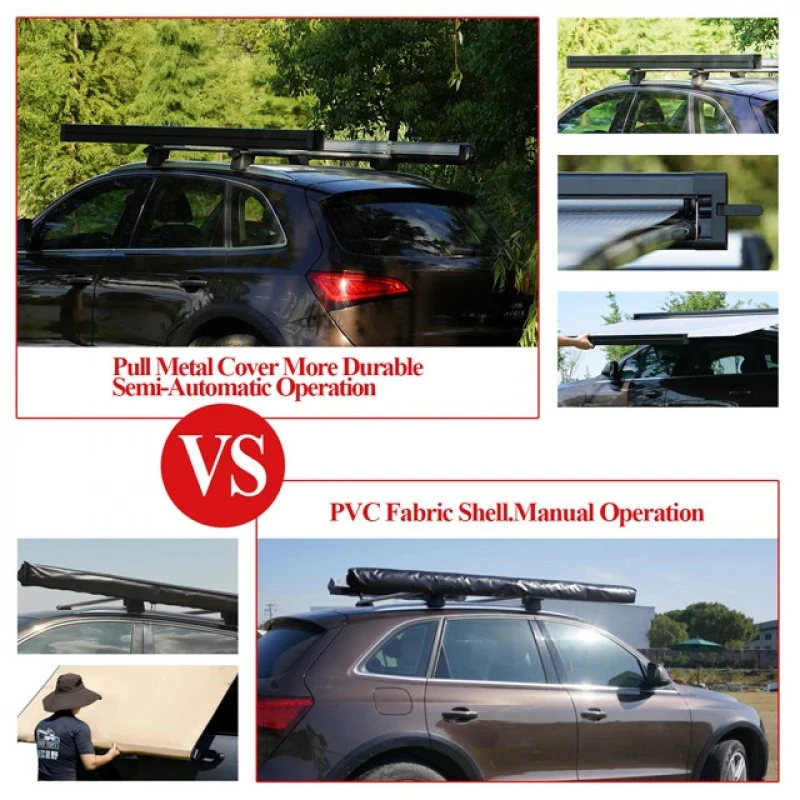 Hot Selling Awnlux SUV Semi-Automatic Outdoor 4X4 Offroad Retractable Car Roof Side Awning 4Wd Camp High Quality