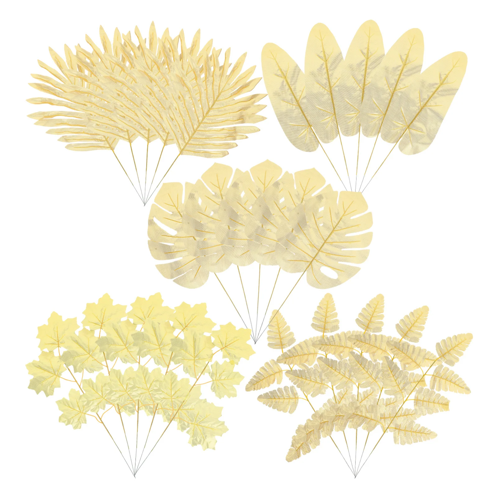

25Pcs Artificial Golden Monstera Leaves High Realism Wedding Decor Gold Leaf Ornaments Artificial Floral Arrangements
